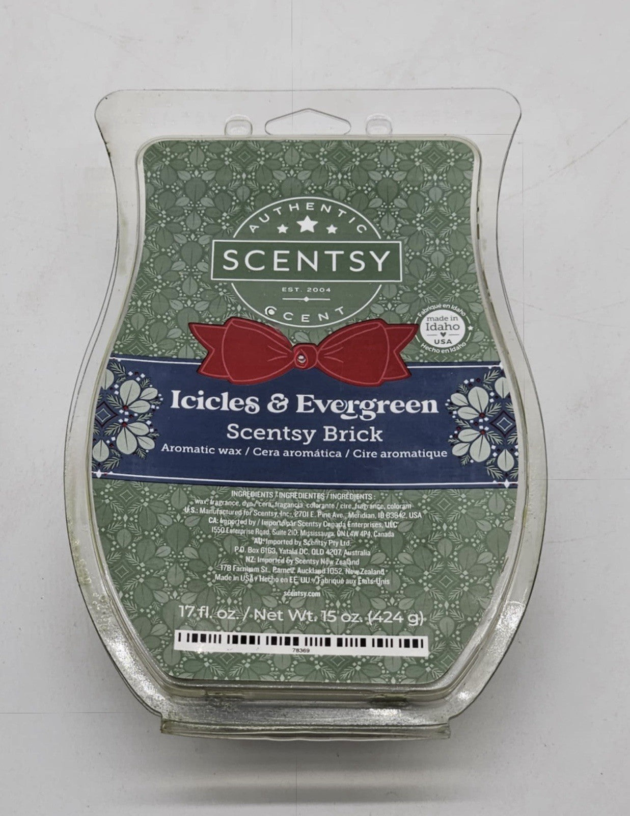 Scentsy Brick Icicles and Evergreen 17oz New Huge Wax Melt Bar RARE