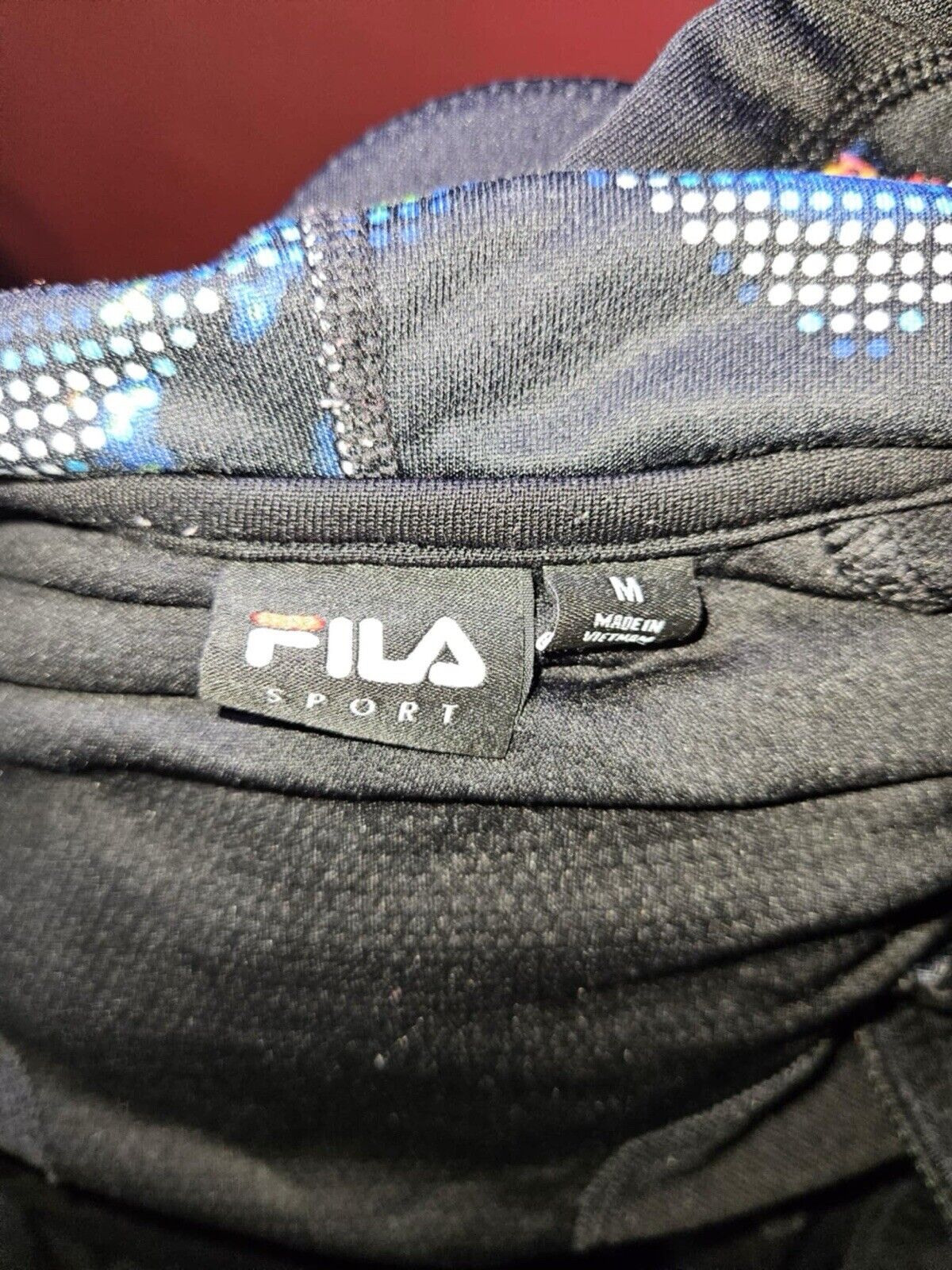 FILA HOODIE RAINBOW MULTI COLOR SLEEVES HOOD ATHLEISURE FIT WORKOUT SIZE M BOHO