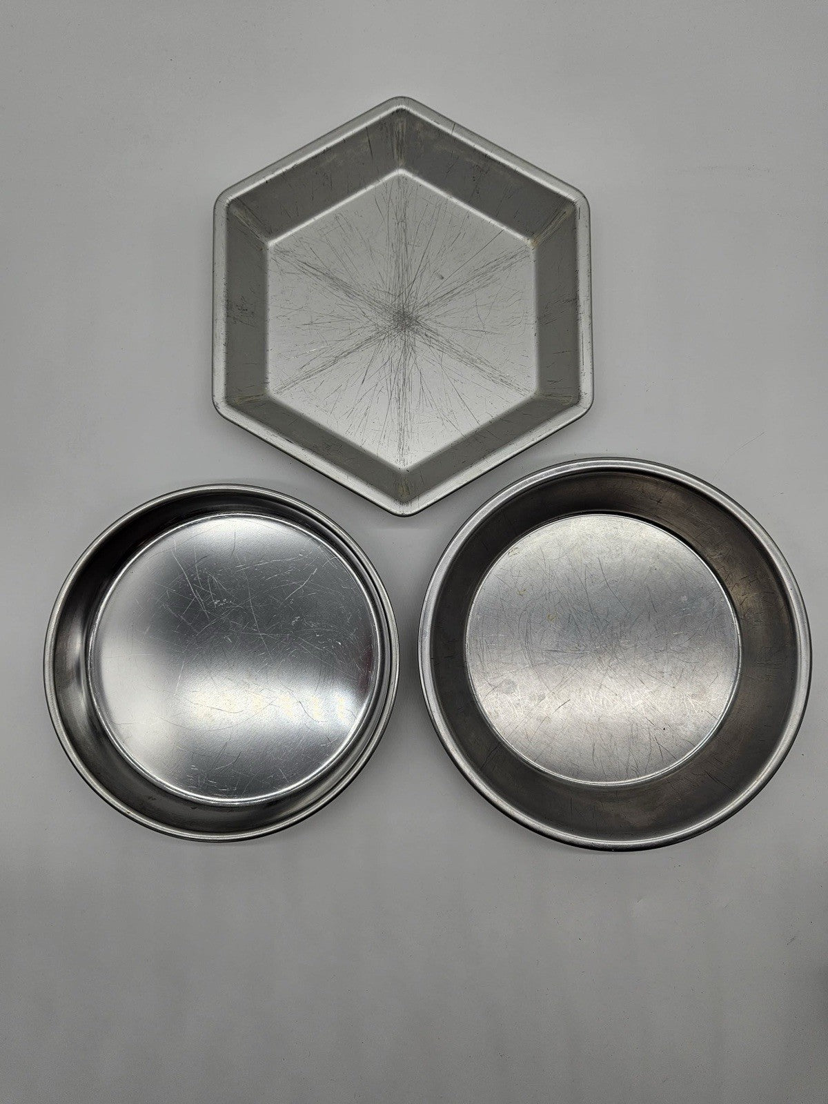 Set (3) Vtg Mirro Aluminum Cake Pans~Made USA
