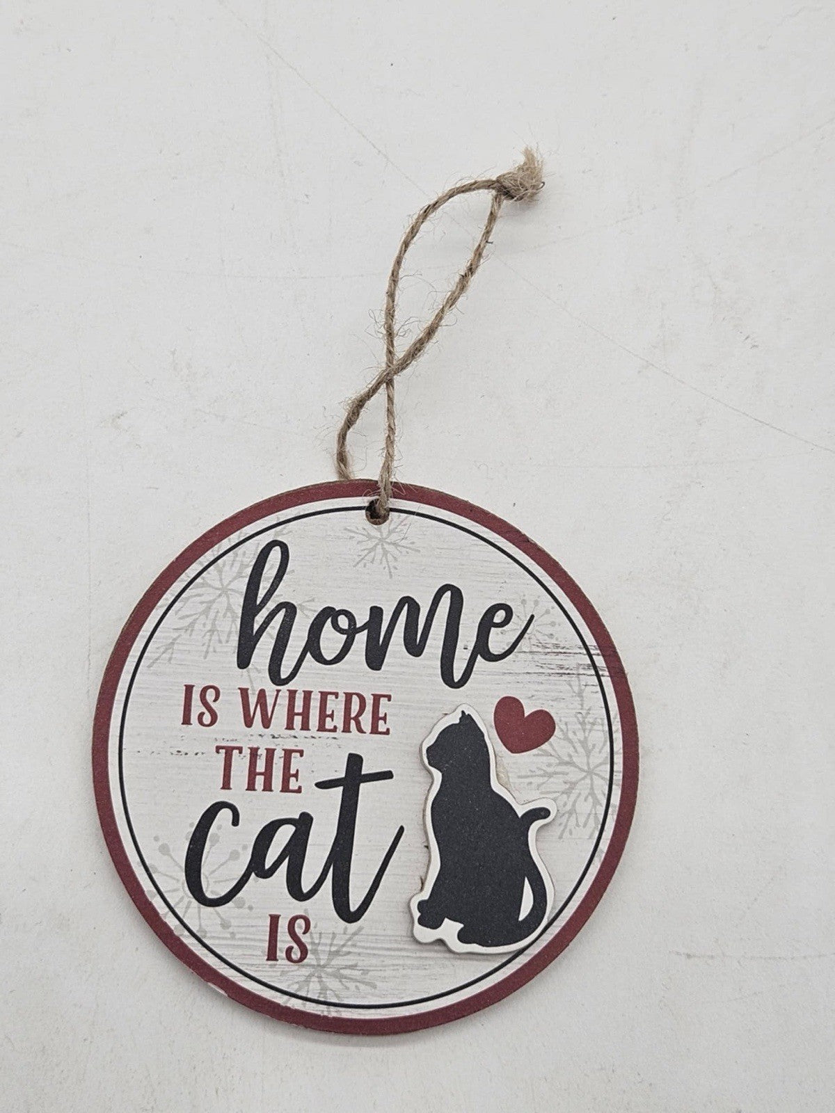 Cute " Home Is Where My Cat Is" Ornament