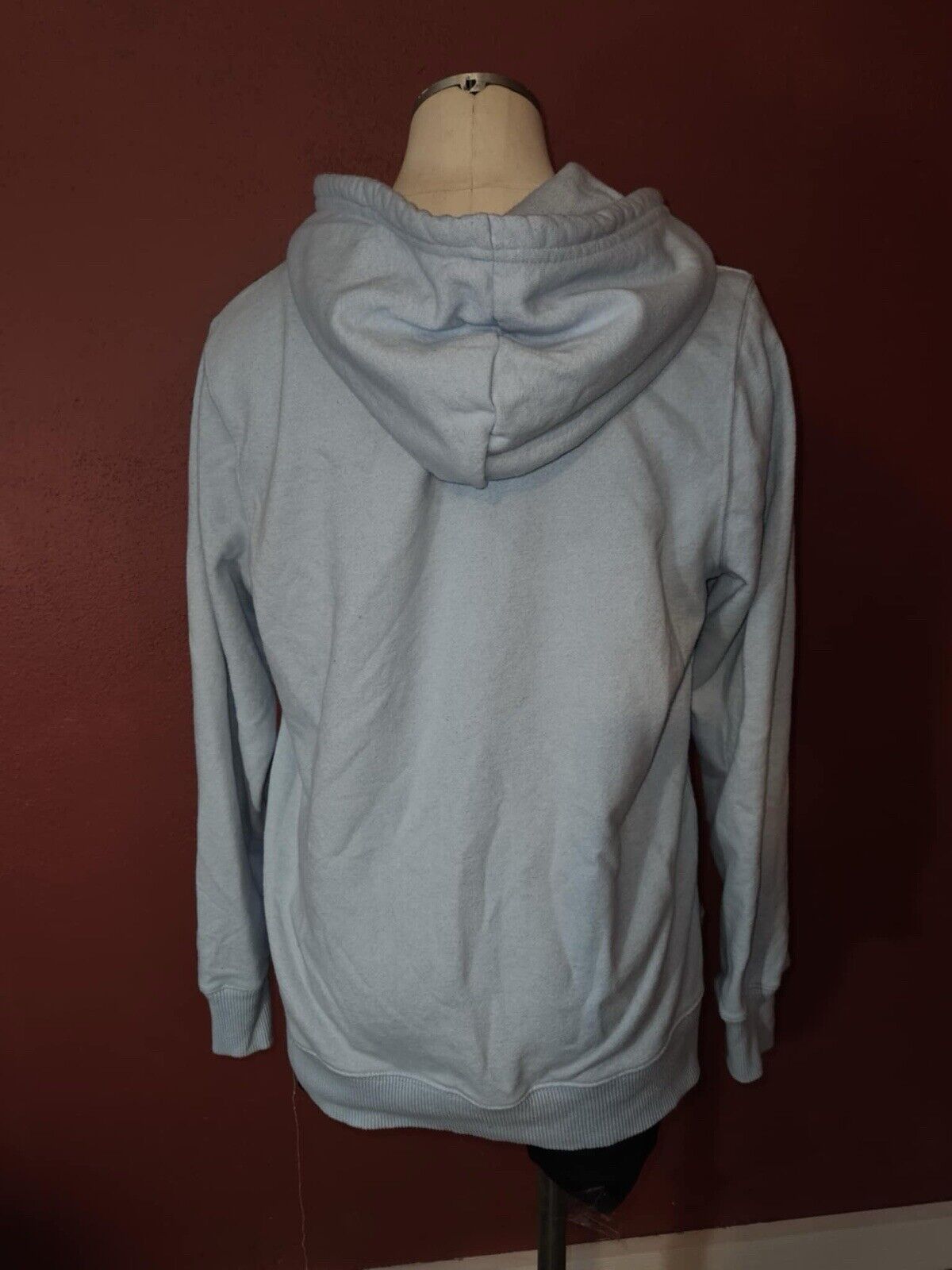 The North Face SpellOut Womens Hoodie Kangaroo Pocket Sz M Baby Blue
