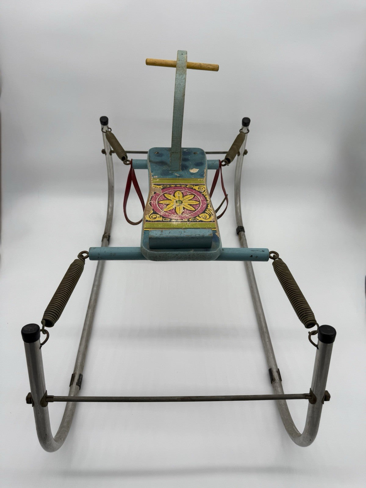 Vintage 1950's Wood And Metal Rocking Horse Toy