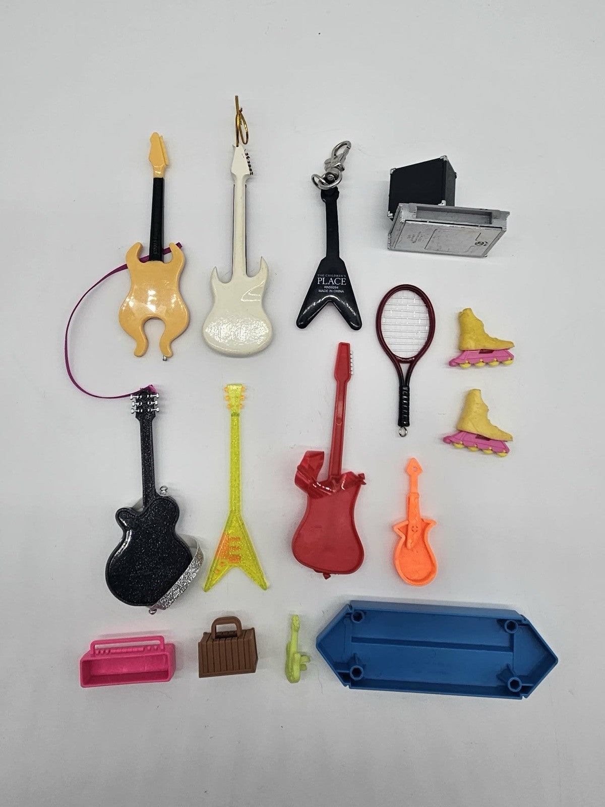 Barbie Doll Music Accessories Lot Guitars Keyboard Skates Boombox