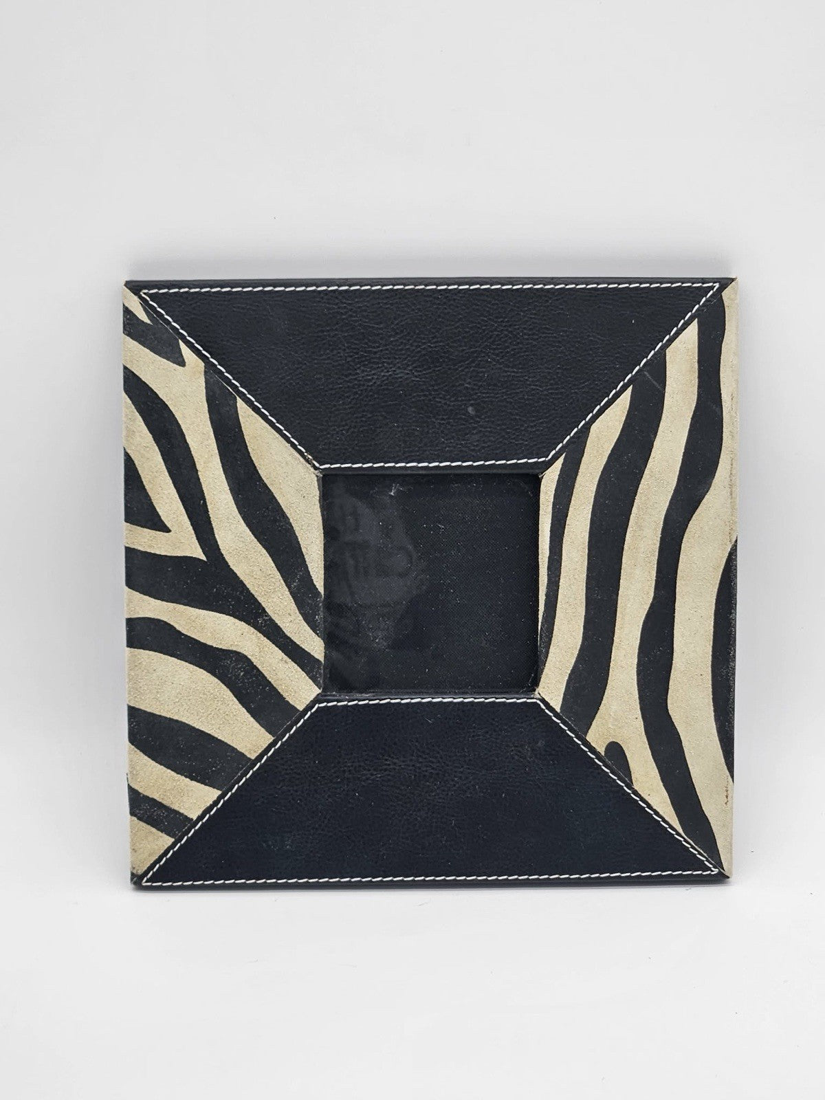 Zebra Print Faux Leather 4x4 Photo Frame