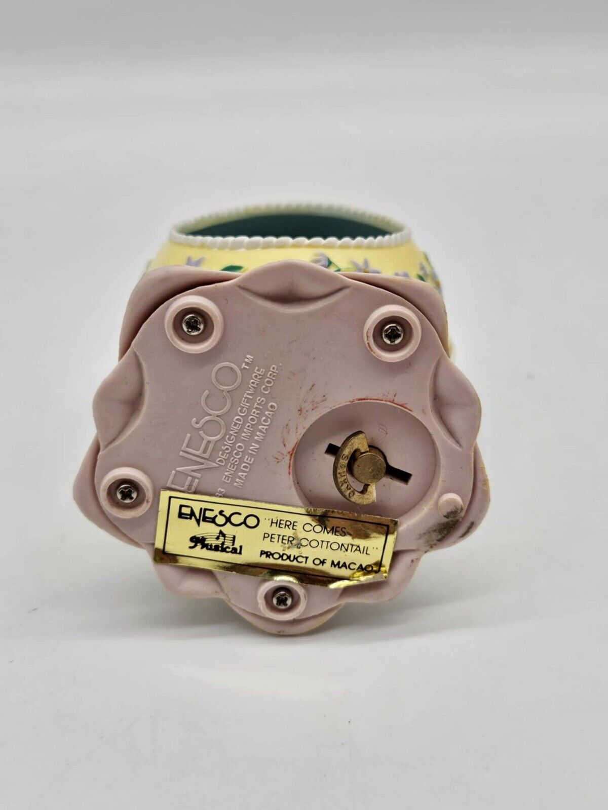 Enesco Rotating Musical Easter Egg Panoramic “Here Comes Peter Cottontail” WORKS