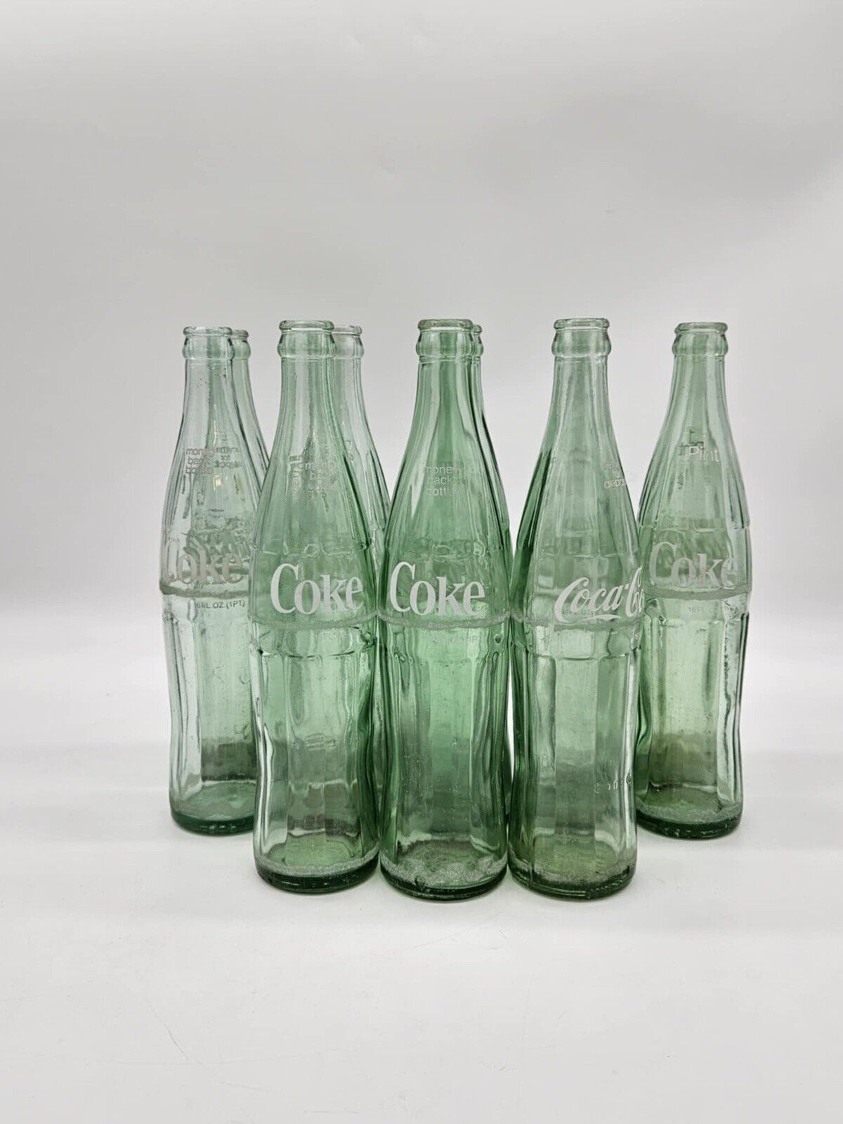 Lot of 13 Vintage 10oz. Coca-Cola 1960's Glass Bottles