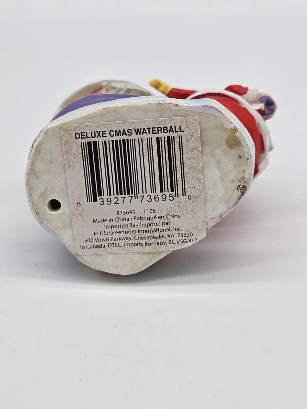 RARE VINTAGE CHRISTMAS Santa Claus Small Snow Globe 3" Teddy Bear in Globe