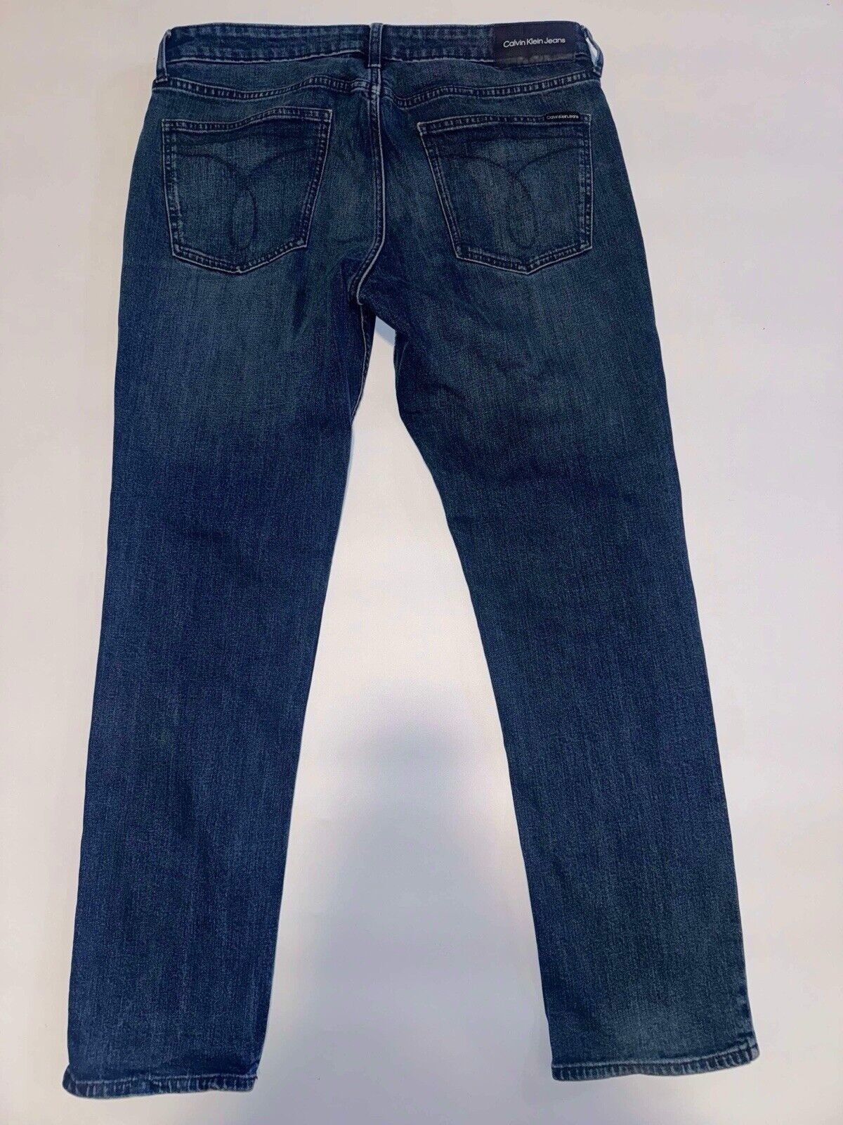 Calvin Klein Straight Leg Jeans Mens 34 x 30 Medium Wash Denim Pants