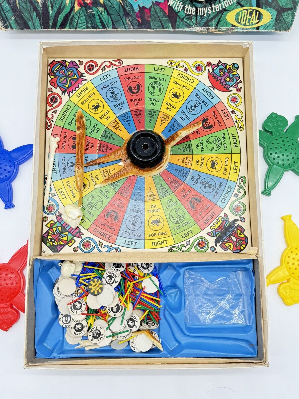 TWO Mystic Skull the Game of Voodoo Board Game, 1964, by Ideal No. 2517-1