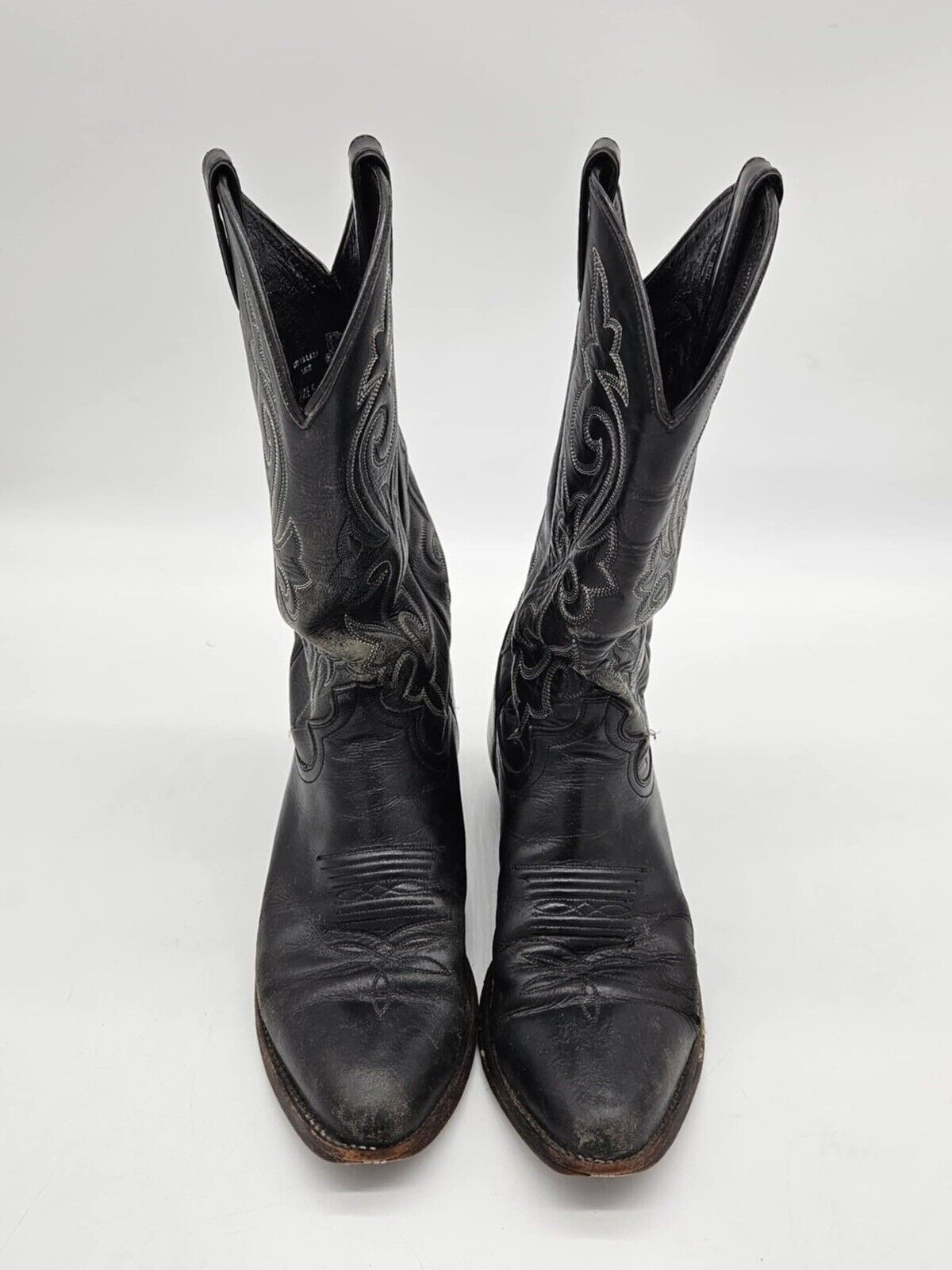 Justin Style 1409 Boots 8.5 EE Men's Western Cowboy Boot Buck Black London Calf