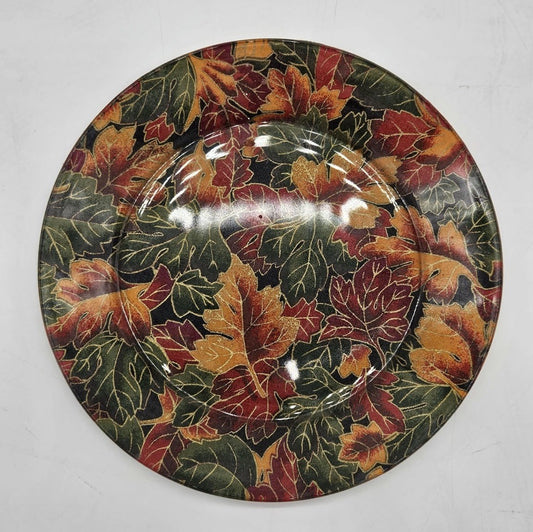 Autumn Fall Leaves Decorative Charger Plate Thanksgiving Decor