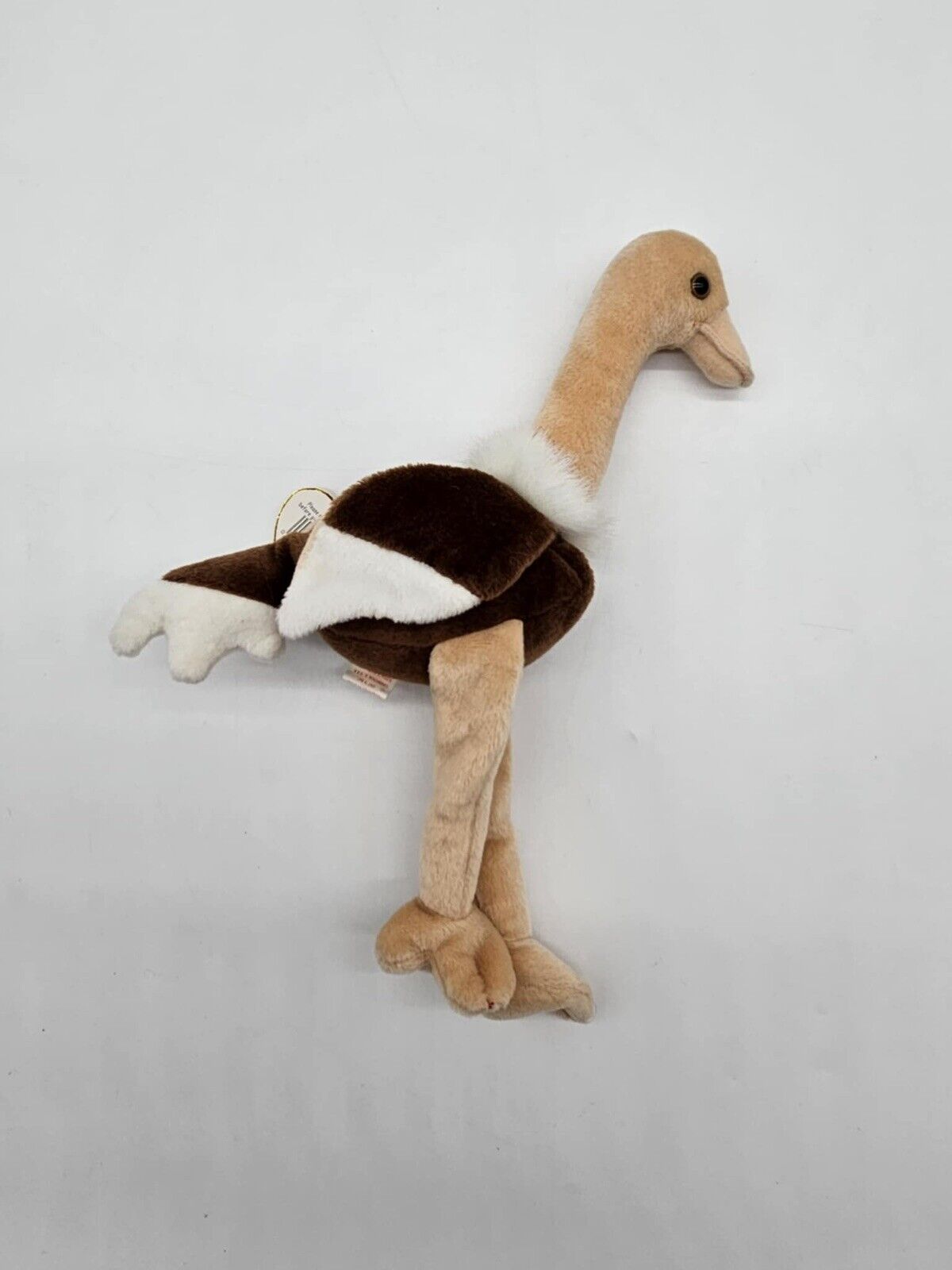 Ostrich TY Beanie Baby "Stretch" 1997 Retired 11" Plush Tan Brown Bird w/ TAG