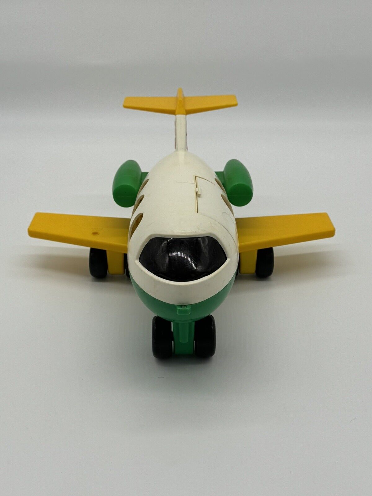 B. Vintage Fisher Price Little People Jet Plane Green Yellow Model #182  (1980)