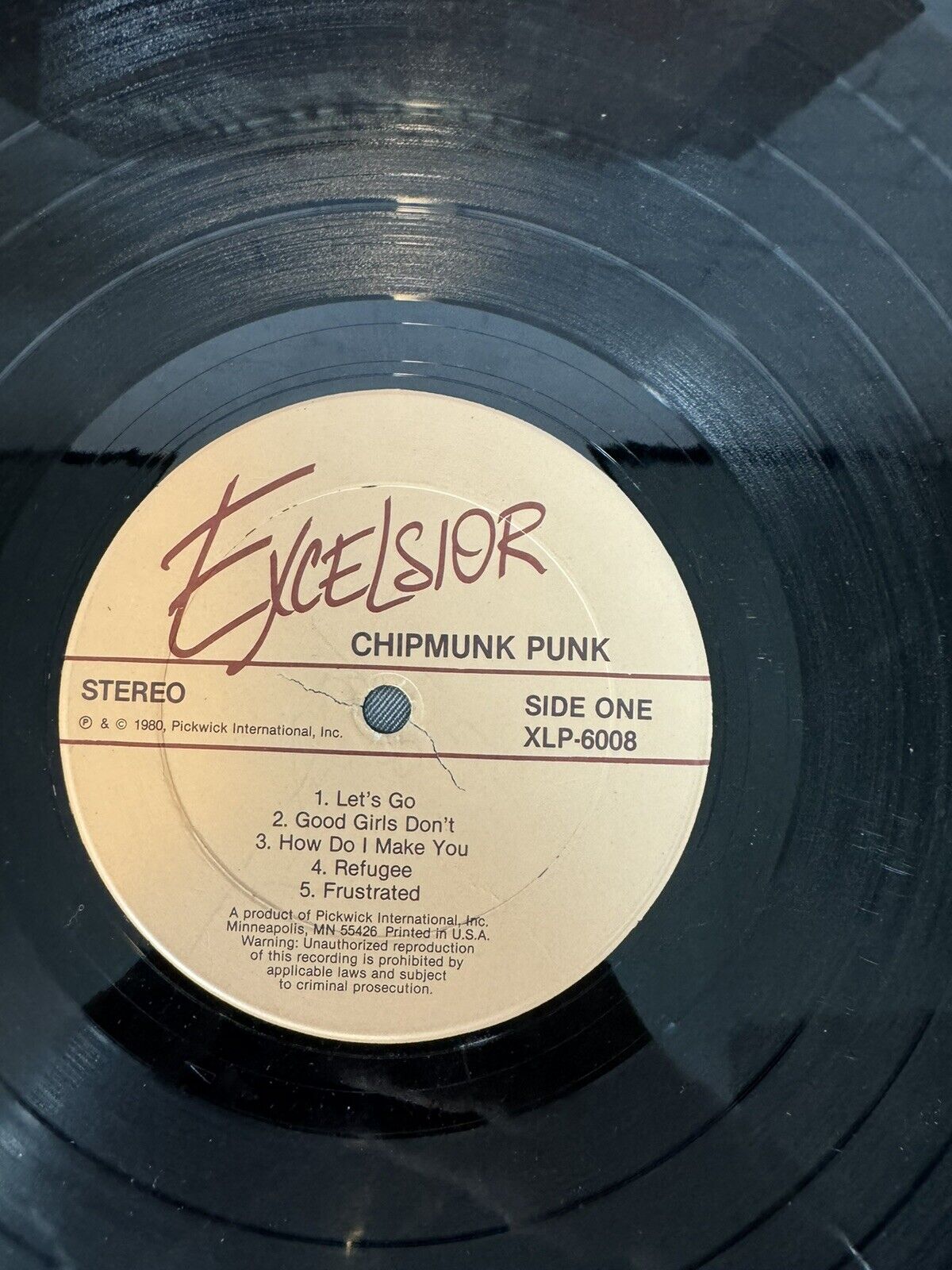 The Chipmunks- Chipmunk Punk 1980 XLP-6008 Vinyl 12'' Vintage