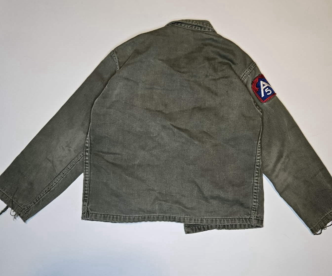 Vintage U.S. Army OG-107 Utility Shirt Jacket Patches Name Tape Small