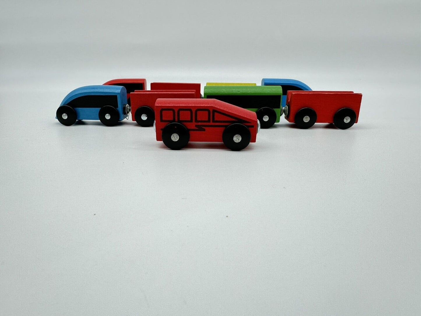 IKEA Wooden Magnetic Railway Trains Lot Of 9 Train Cars