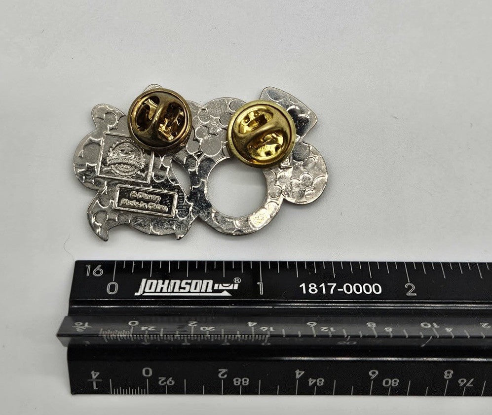 Disney Parks Pin Mickey & Minnie Mouse Wedding Rings Silver Bride and Groom