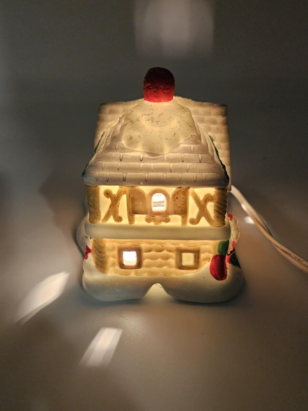 Vintage 1994 AVON Santa Town Ceramic Santa's House Village Works