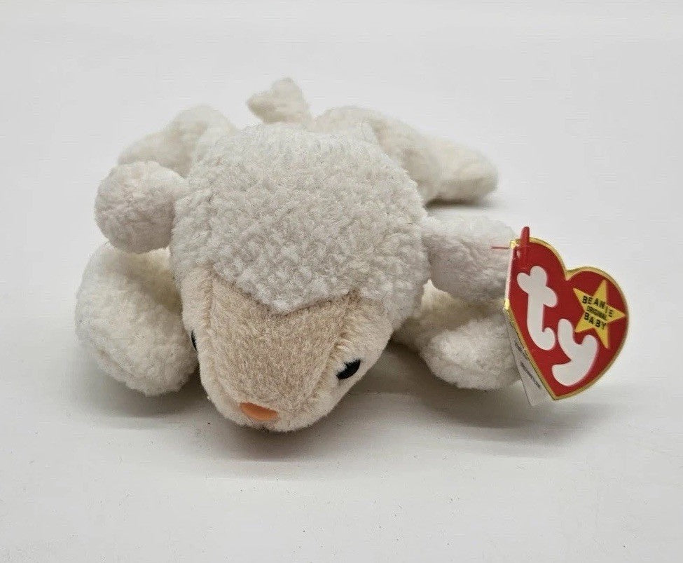 Ty Basket Beanie - Ewey (5") Retired Lamb - Vintage (1999) NEW With Tags