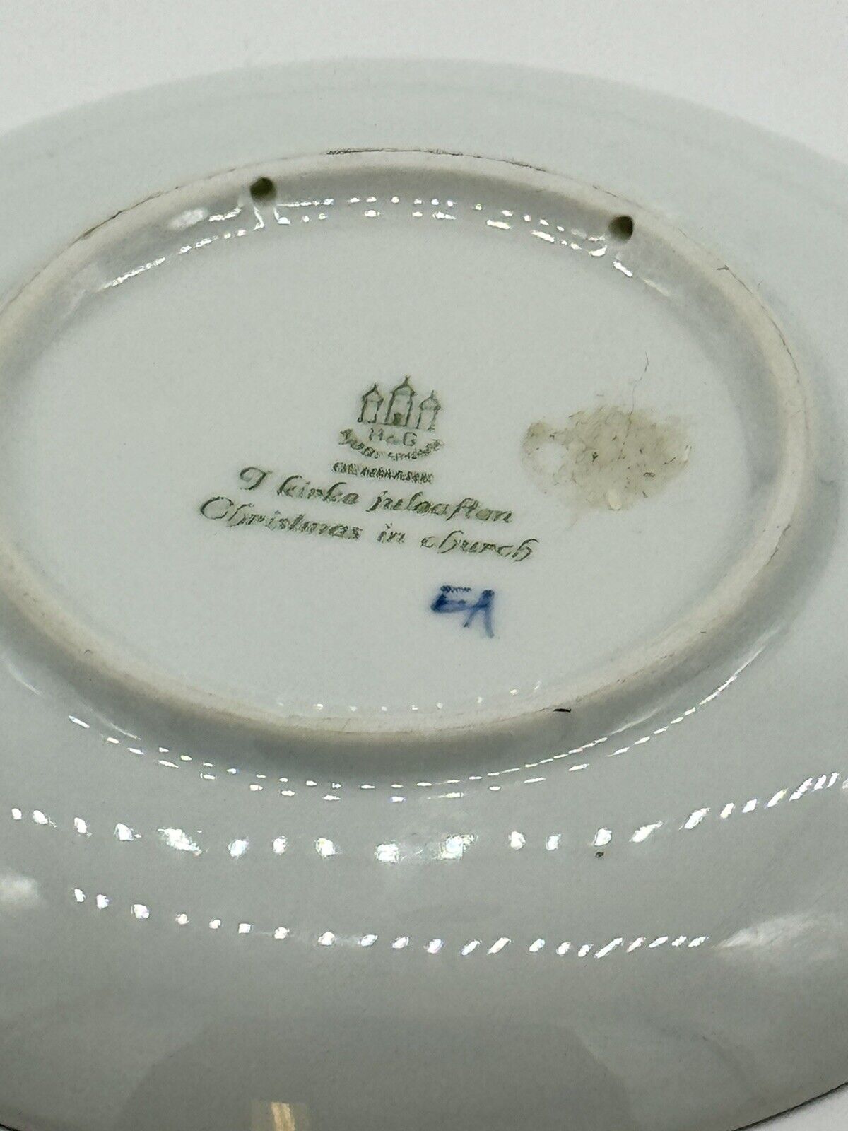 TWO 1969 Royal Copenhagen Christmas in Church Plate I Kirke Juleaften