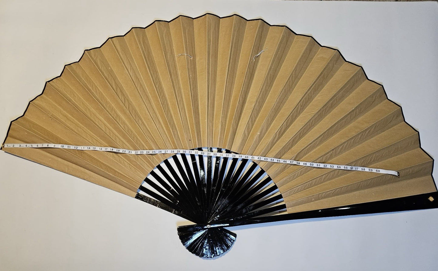 Large Hand Painted Authentic Antique Asian Chinese Wall Decor Fan 68”