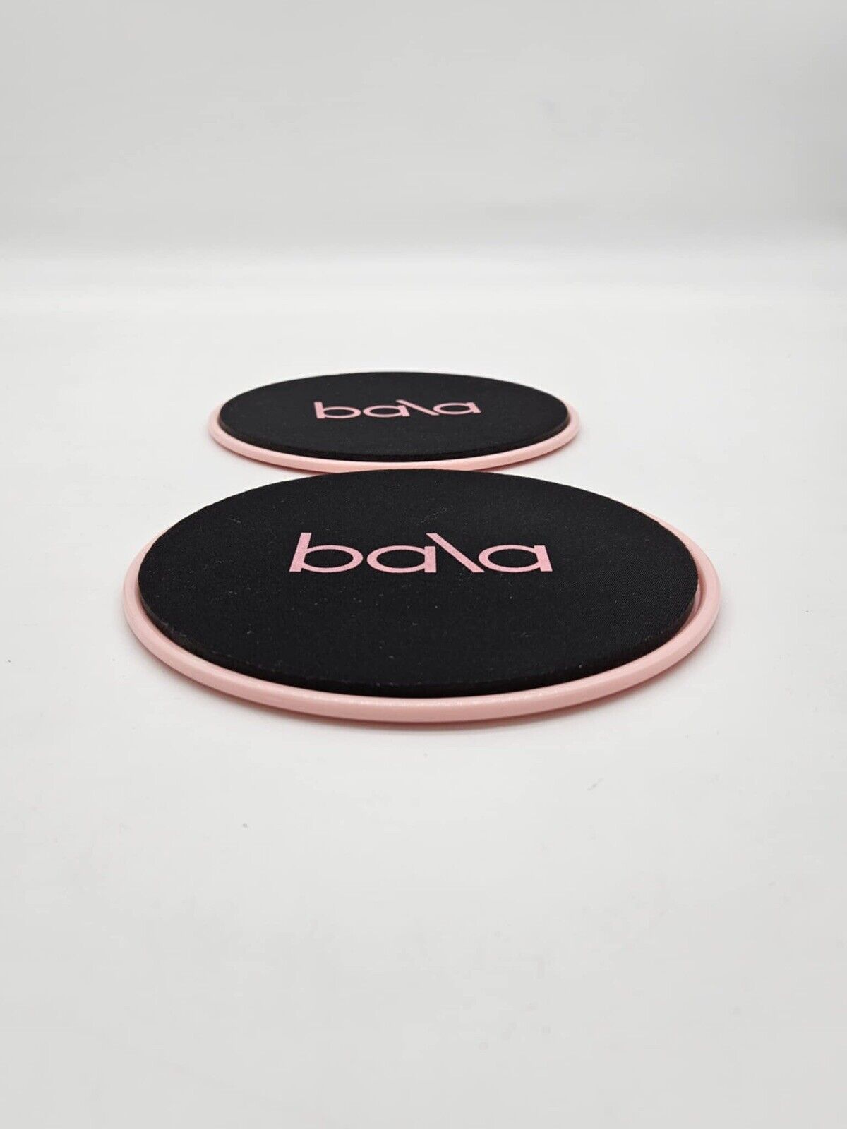 New Bala Pink & Black 7” Aerobic Exercise Workout Slider Discs W/ Mesh Bag