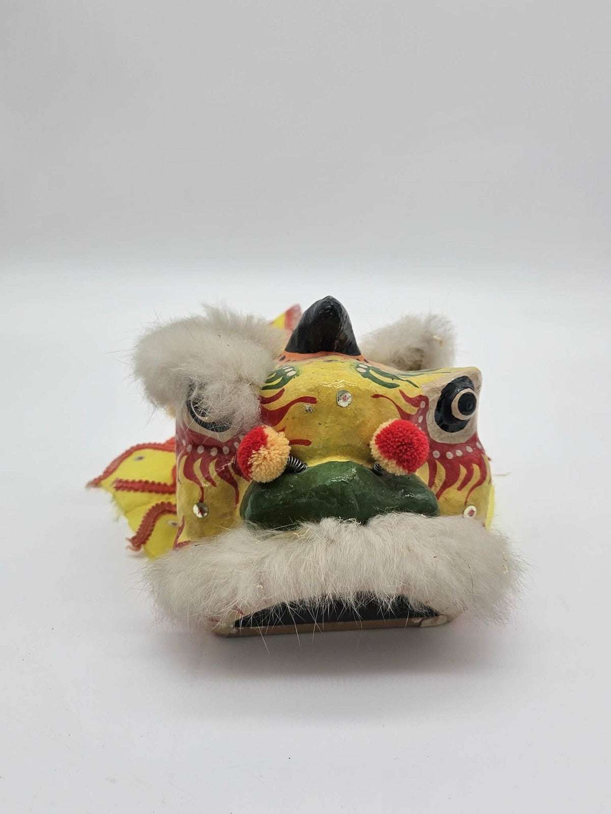 Vintage Chinese Lion/Dragon Dance Head Puppet Mask Folk Art Paper Mâché Handmade