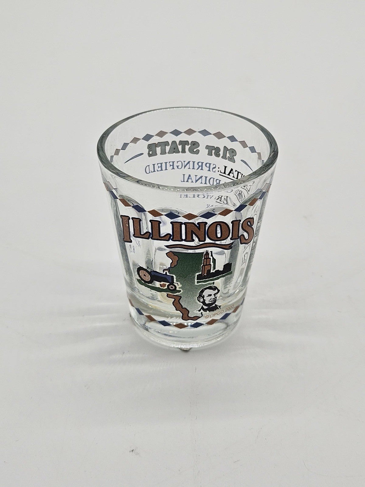 Illinois State Symbols Springfield Lincoln Souvenir Shot Glass