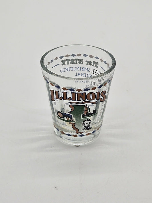 Illinois State Symbols Springfield Lincoln Souvenir Shot Glass