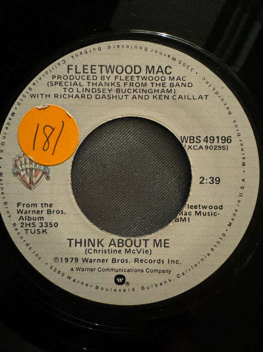 Think About Me 45 Record VG+, Fleetwood Mac, Warner Bros