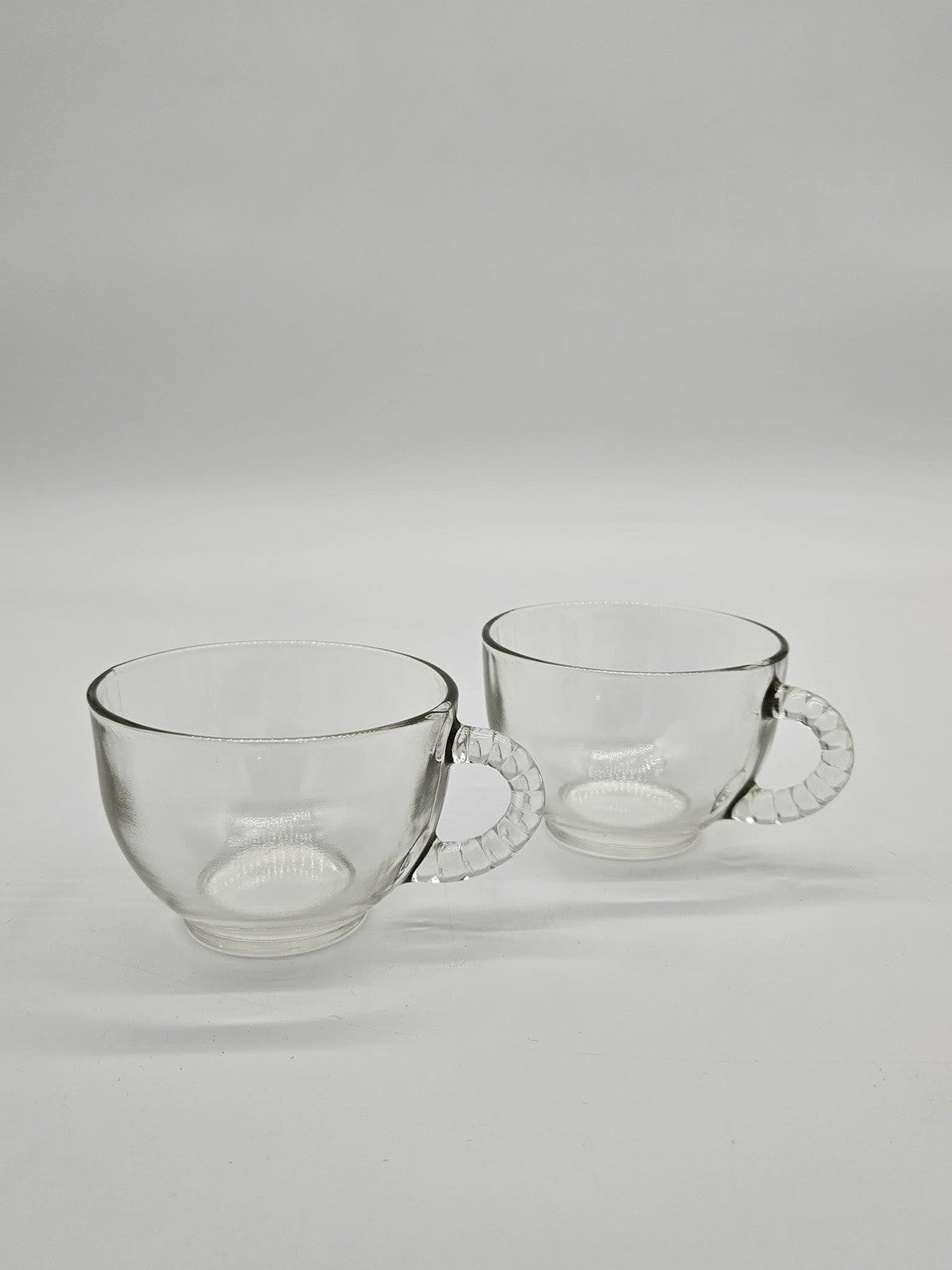 Vintage 50s set Of 2 Federal Glass/Hazel Atlas Homestead Wheat Pattern Tea Cups
