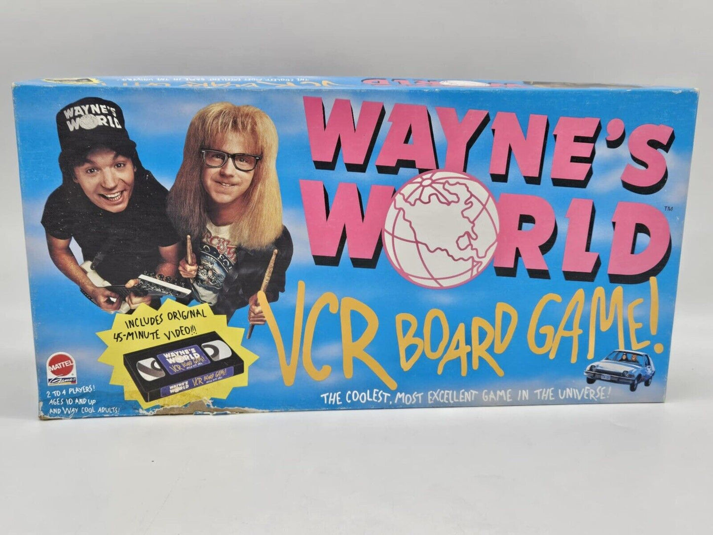 COMPLETE Wayne's World VCR Board Game 1992 Mattel Rare HTF 90s Vintage VTG VHS