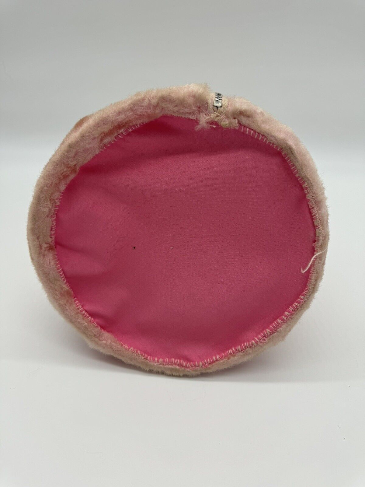 VINTAGE RARE RUBBER FACE 15" PLUSH DOLL PINK PAJAMA BAG COSMETIC PJ GUND RUSHTON