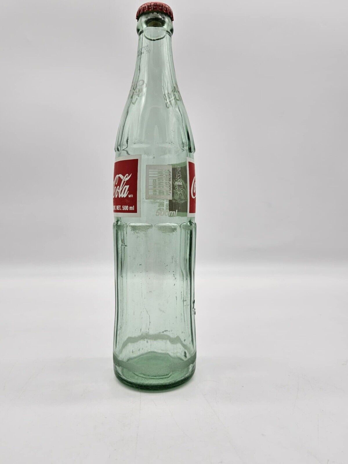 Vintage Coca-Cola Glass Green Bottle w/ Cap in Good Condition