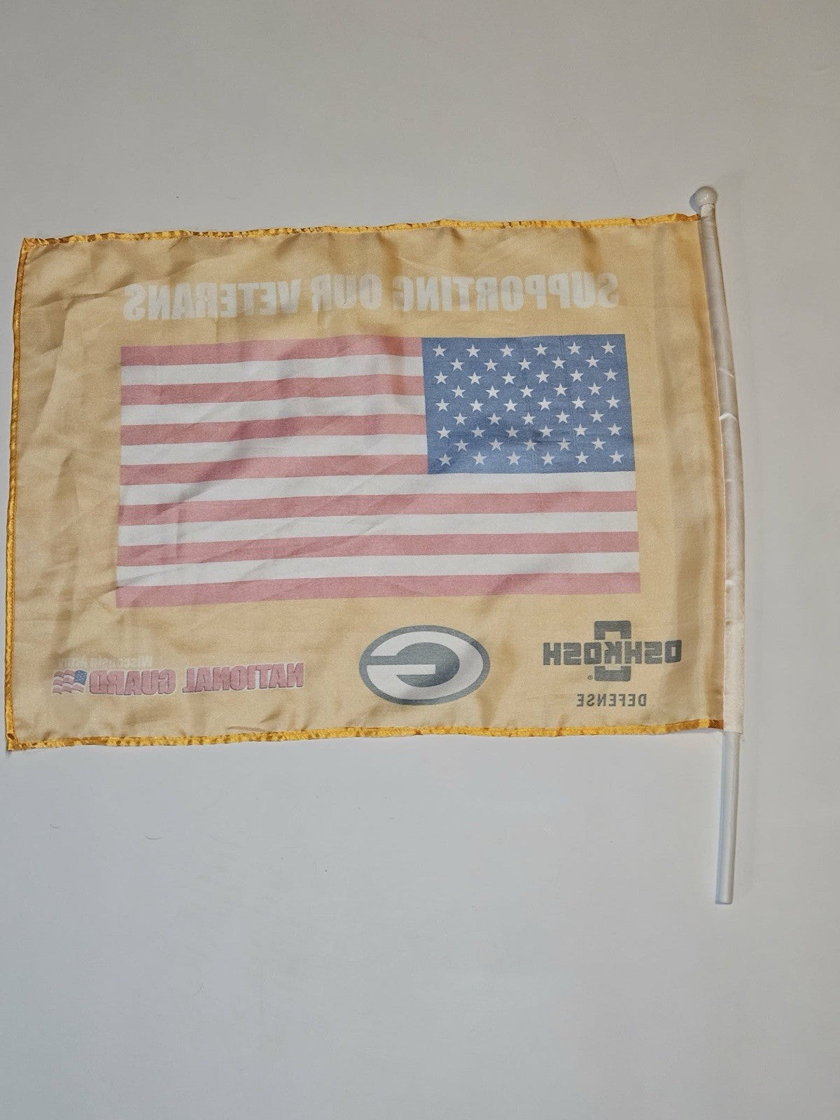 Packers Flag Supporting Our Veterans Fan Game Day Item