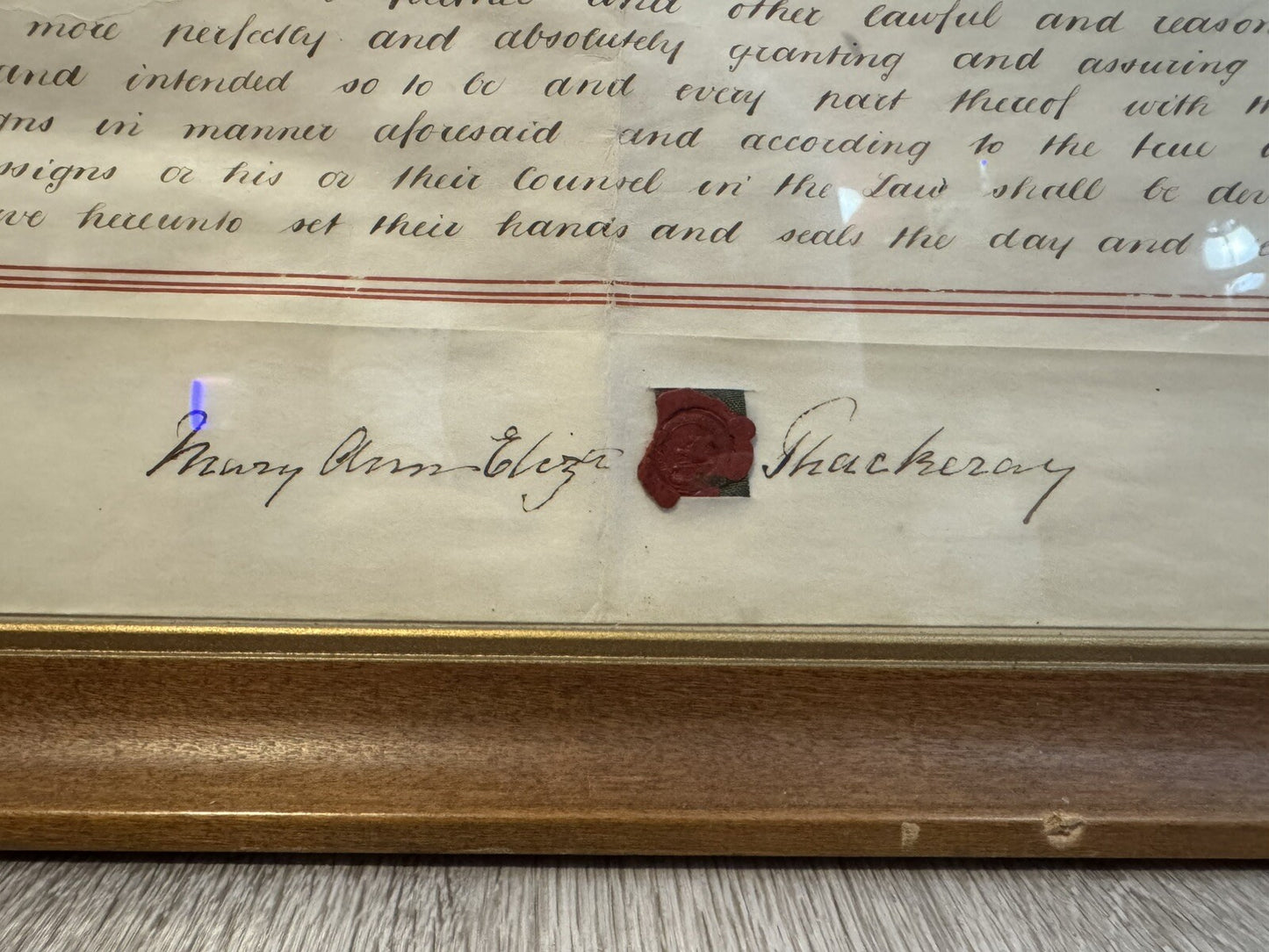 Antique Framed Indenture Document - Handwritten 19th Century Legal Indenture