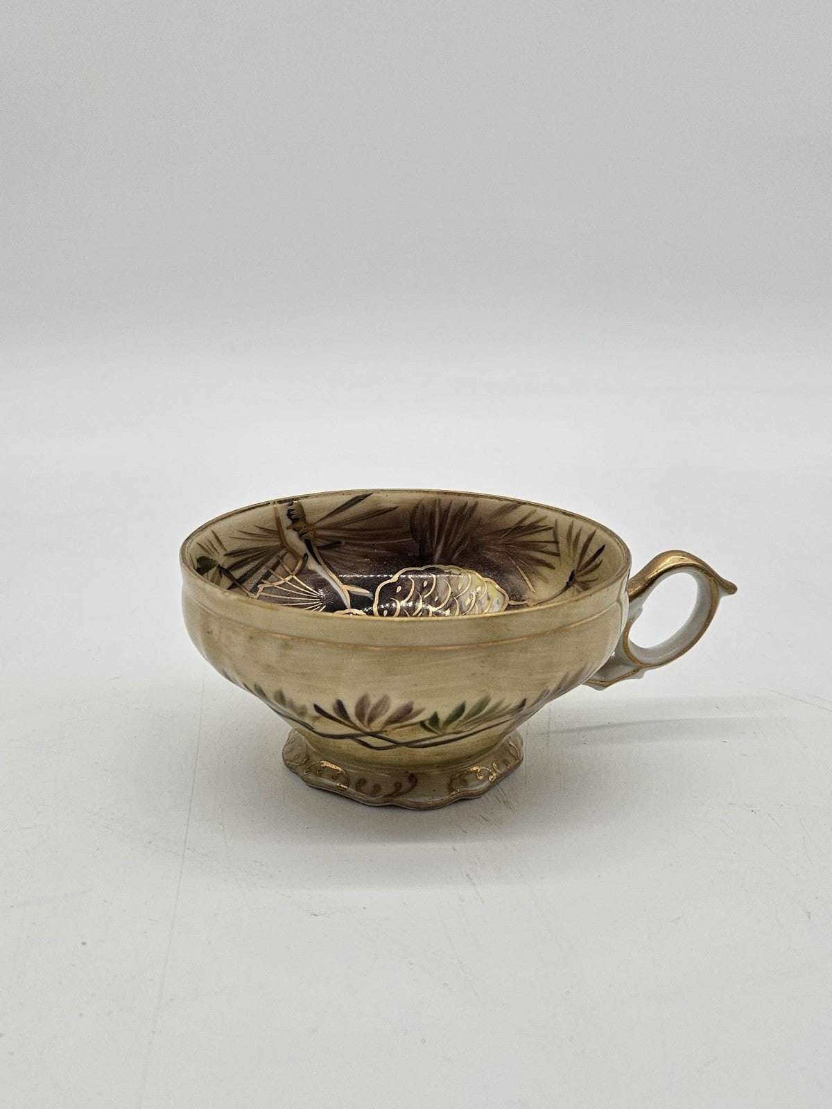 Vtg Princess China Painted Pine Cones EW-6797 Cup & Saucer