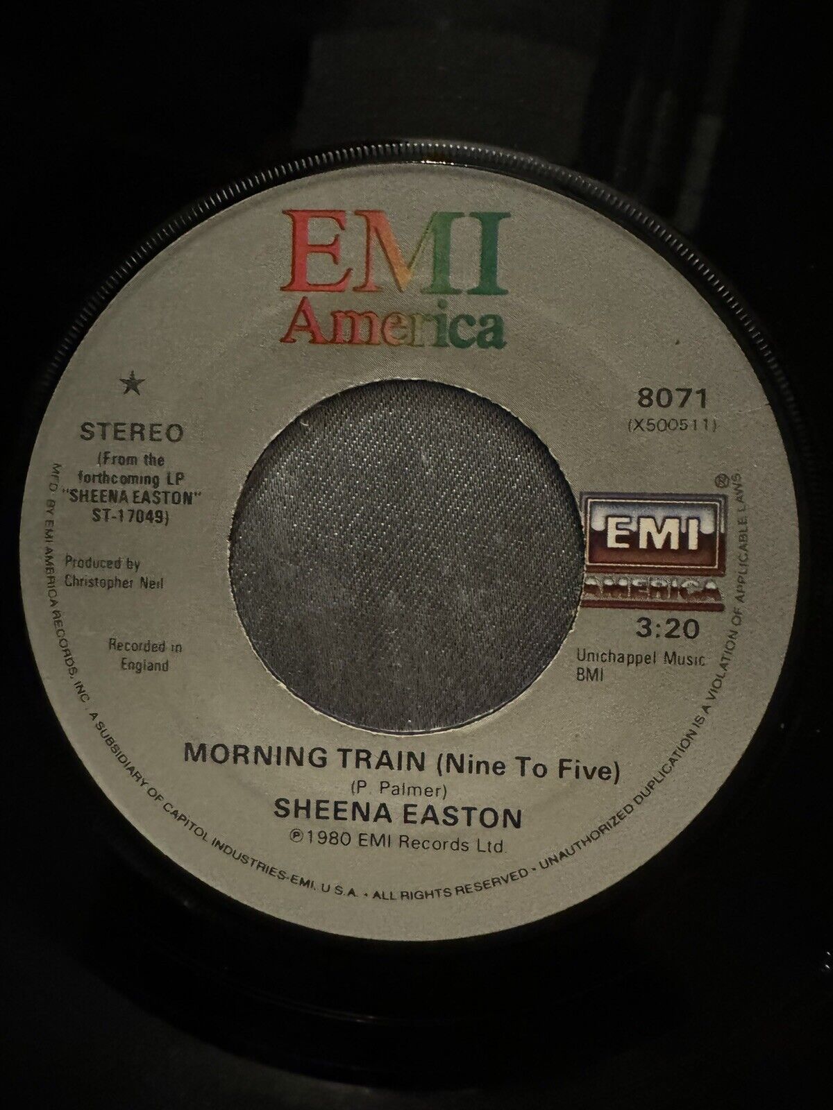 SHEENA EASTON: morning train / calm before the storm EMI 7" Single 45 RPM