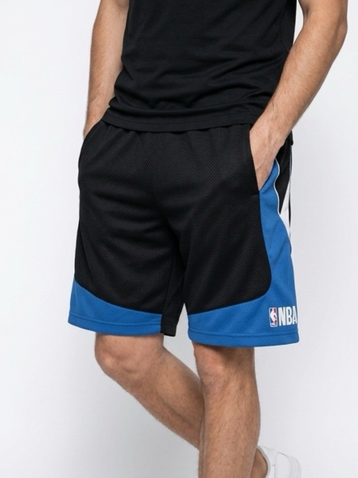 NBA Athletic Shorts Black Blue Colorblock Mesh Men’s Size M