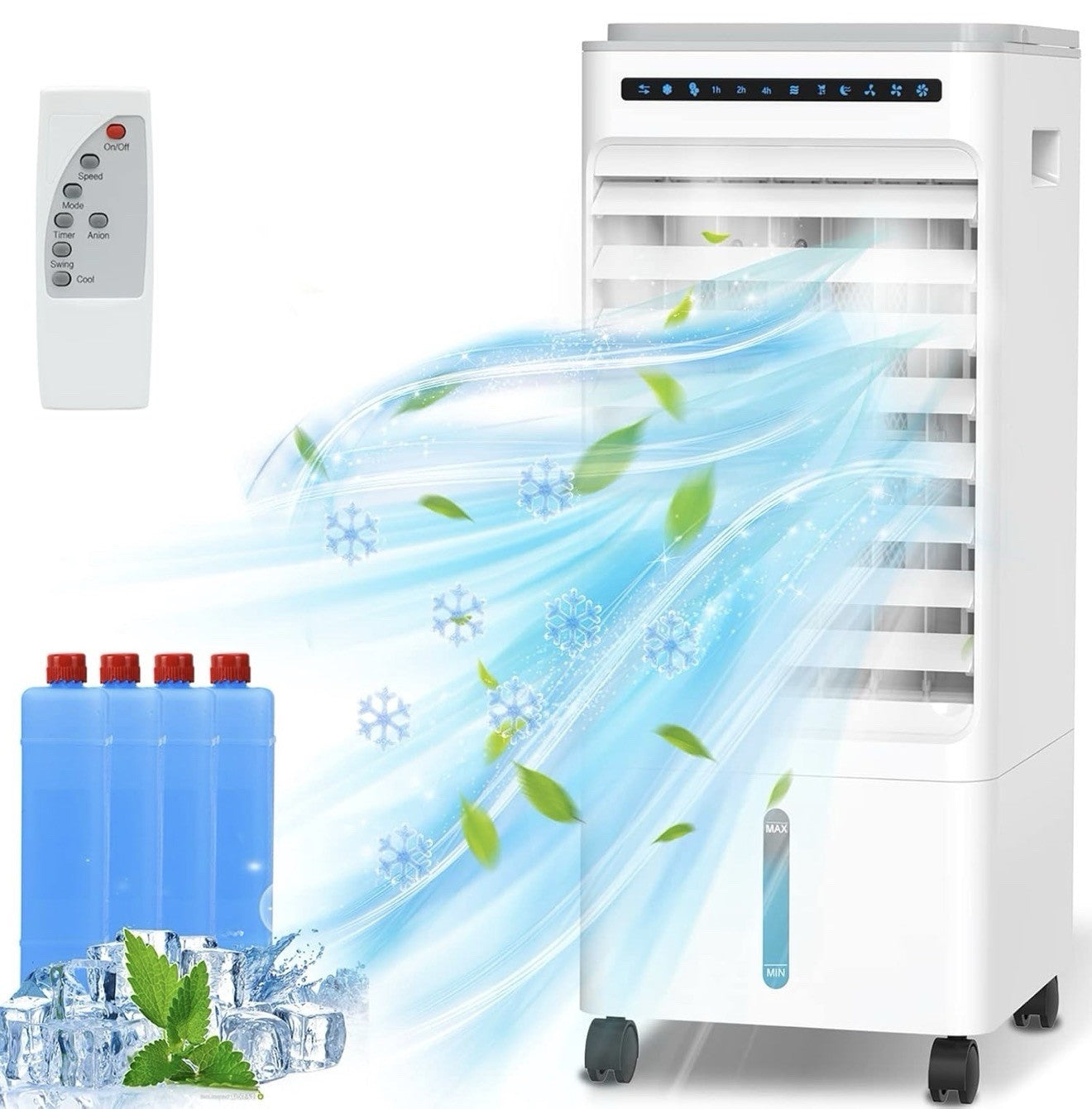 Aliavos Evaporative Air Cooler with Ioniser & 4 Ice Boxes & Remote