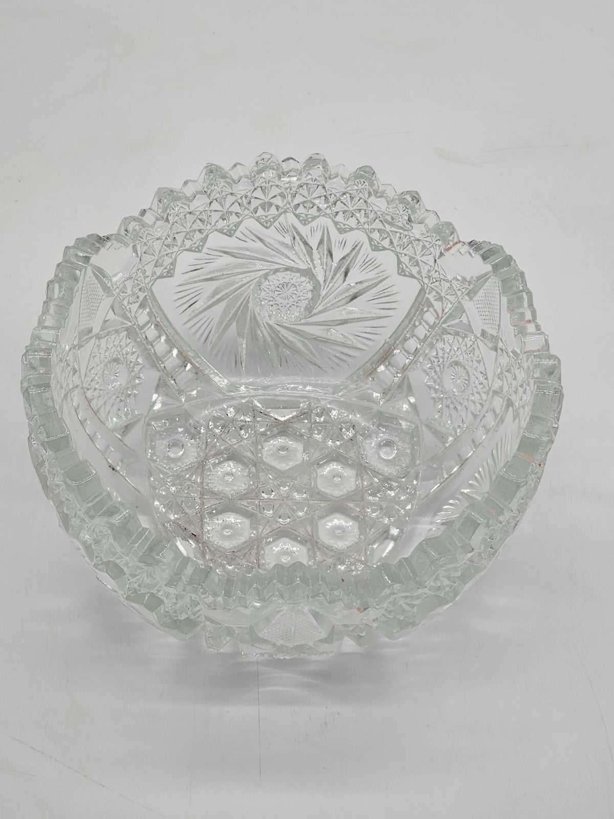 Antique American Brilliant Cut Glass Bowl 8" Lead Crystal Bowl, Elegant Bowl