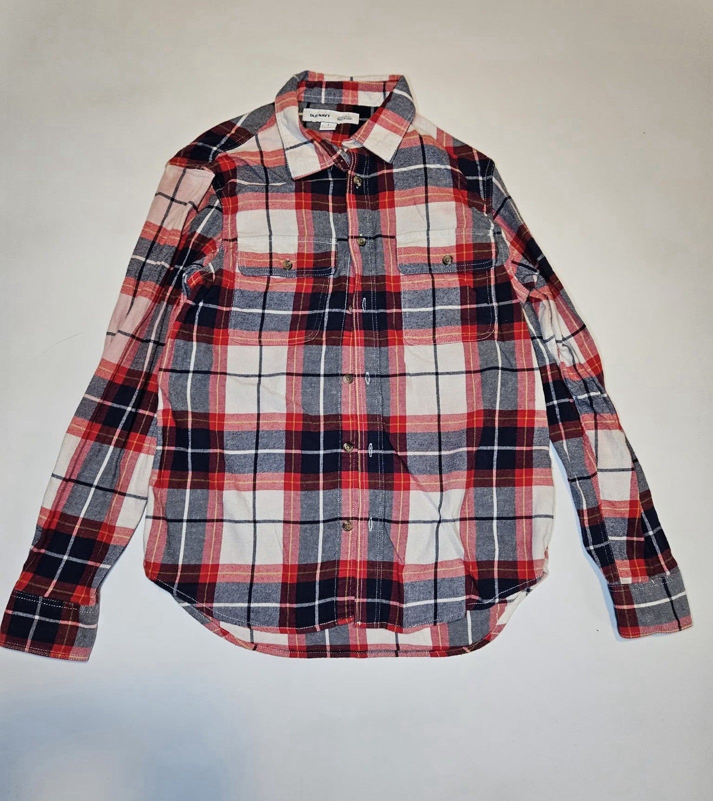 Title: Old Navy Women’s Plaid Flannel Button Front Shirt Size S Regular Fit