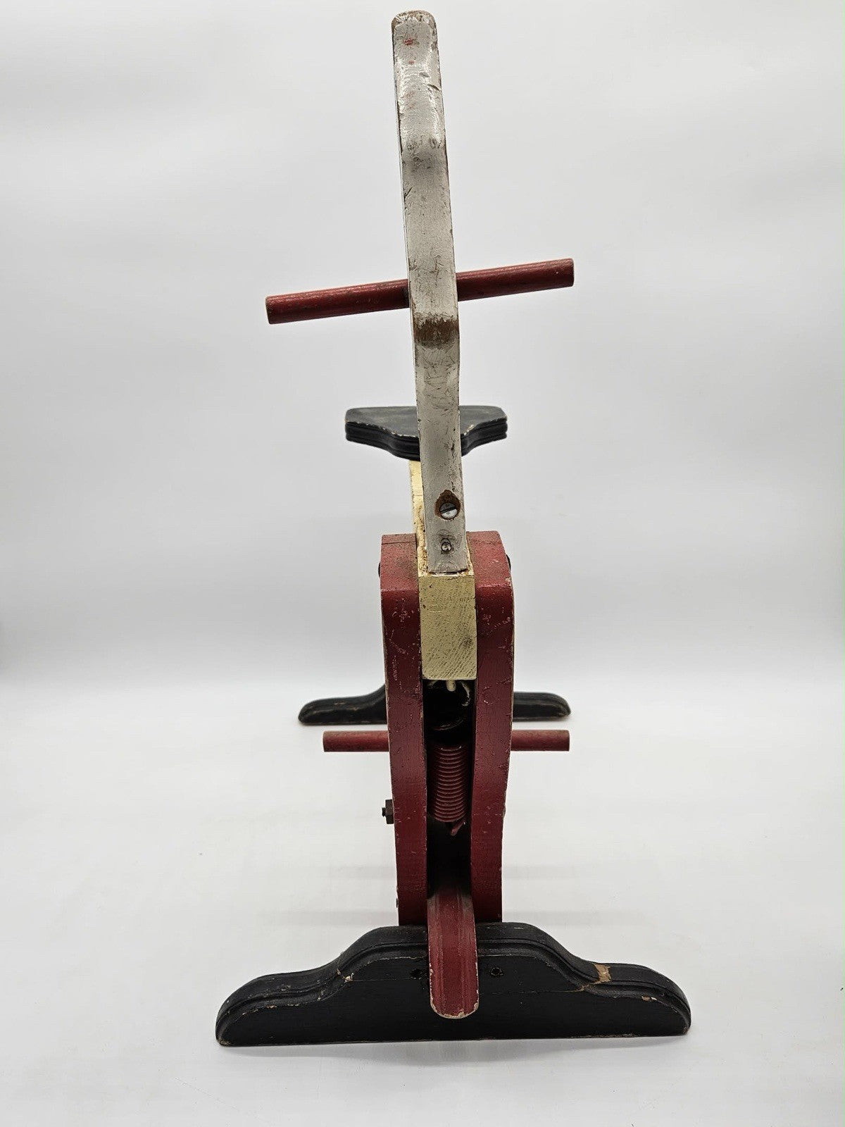 Antique Wooden Horse Bouncer Seesaw Toy – Hand-Painted Folk Style Ride-On