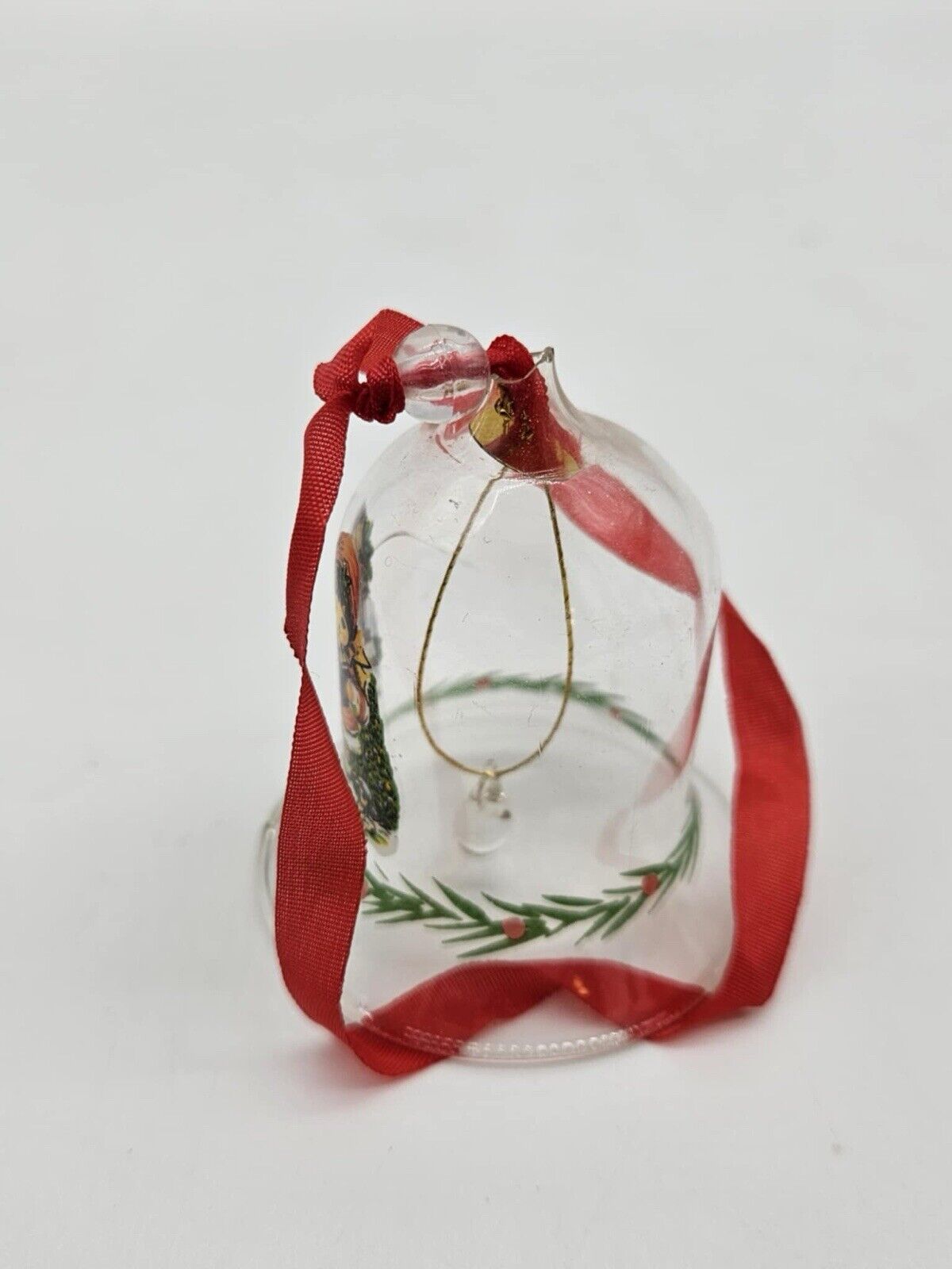 VINTAGE GLASS BELL Christmas Holiday Caroler￼