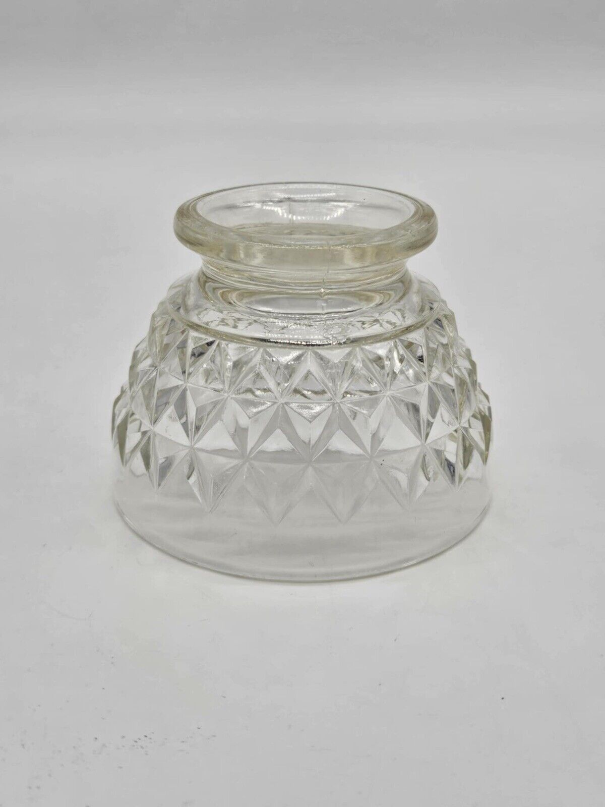 Vintage Diamond Pattern Glass Sugar Bowl