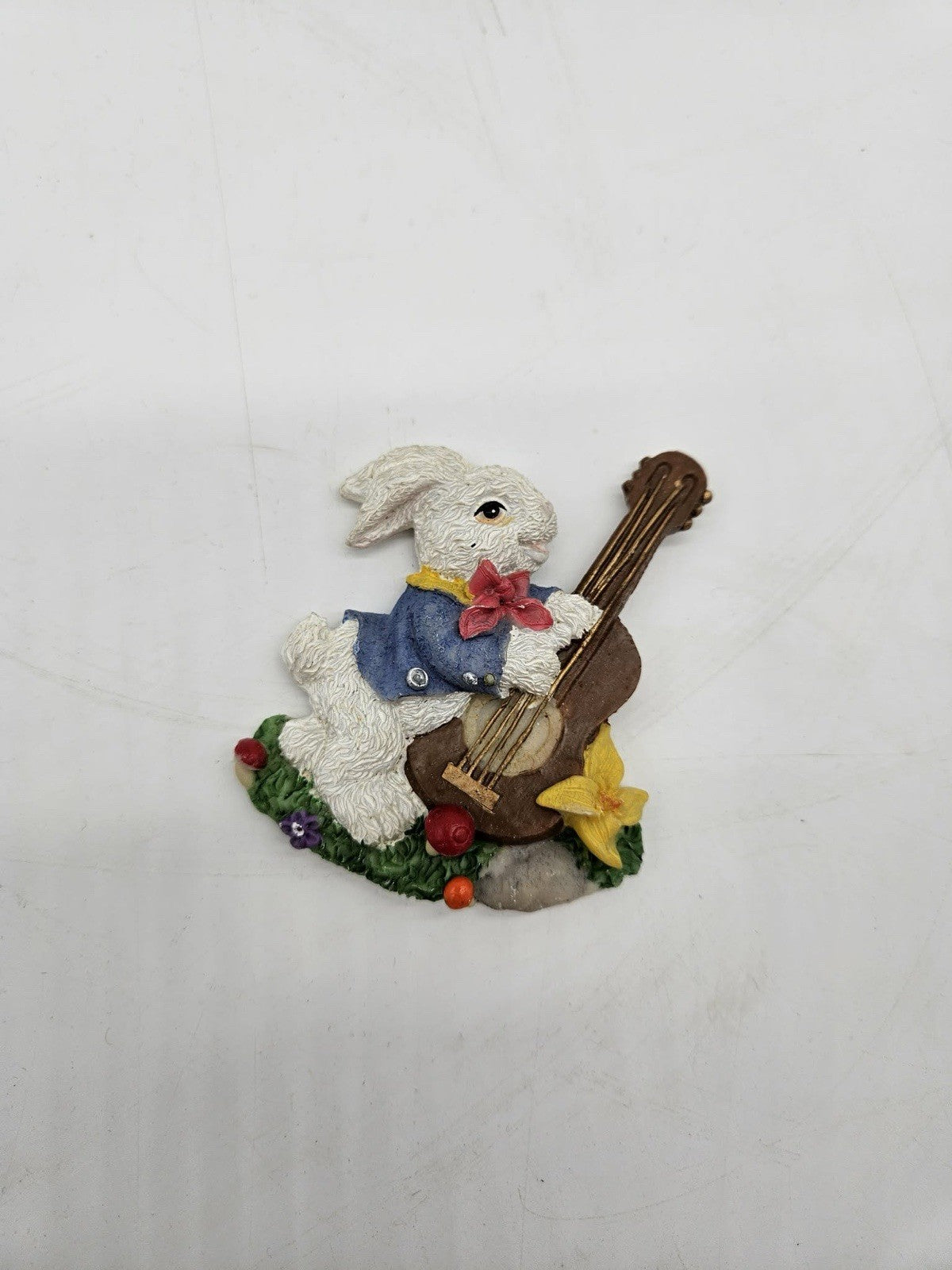 Vintage Bunny Rabbit Playing Guitar Spring Easter Magnet