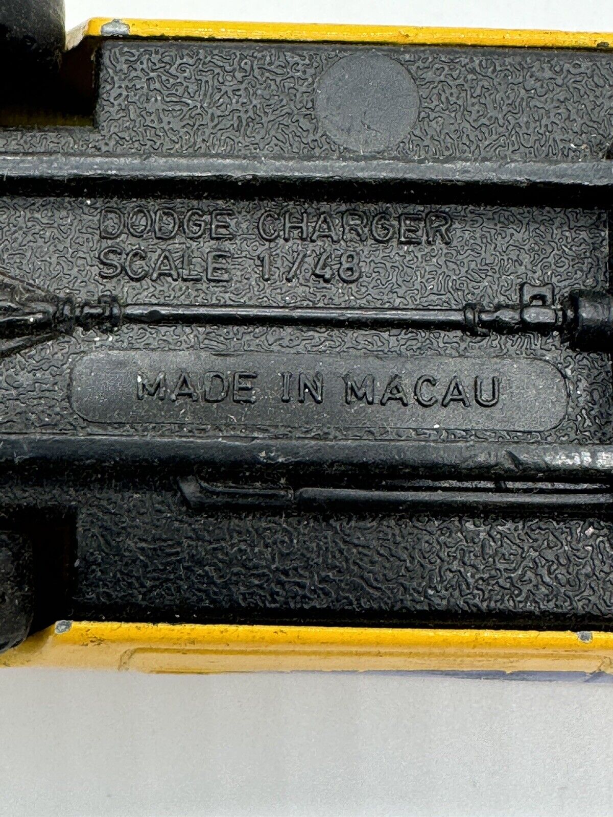 Vintage Dodge Charger 426 Hemi Yellow Diecast Model Car 1:48 Made in Macau 006