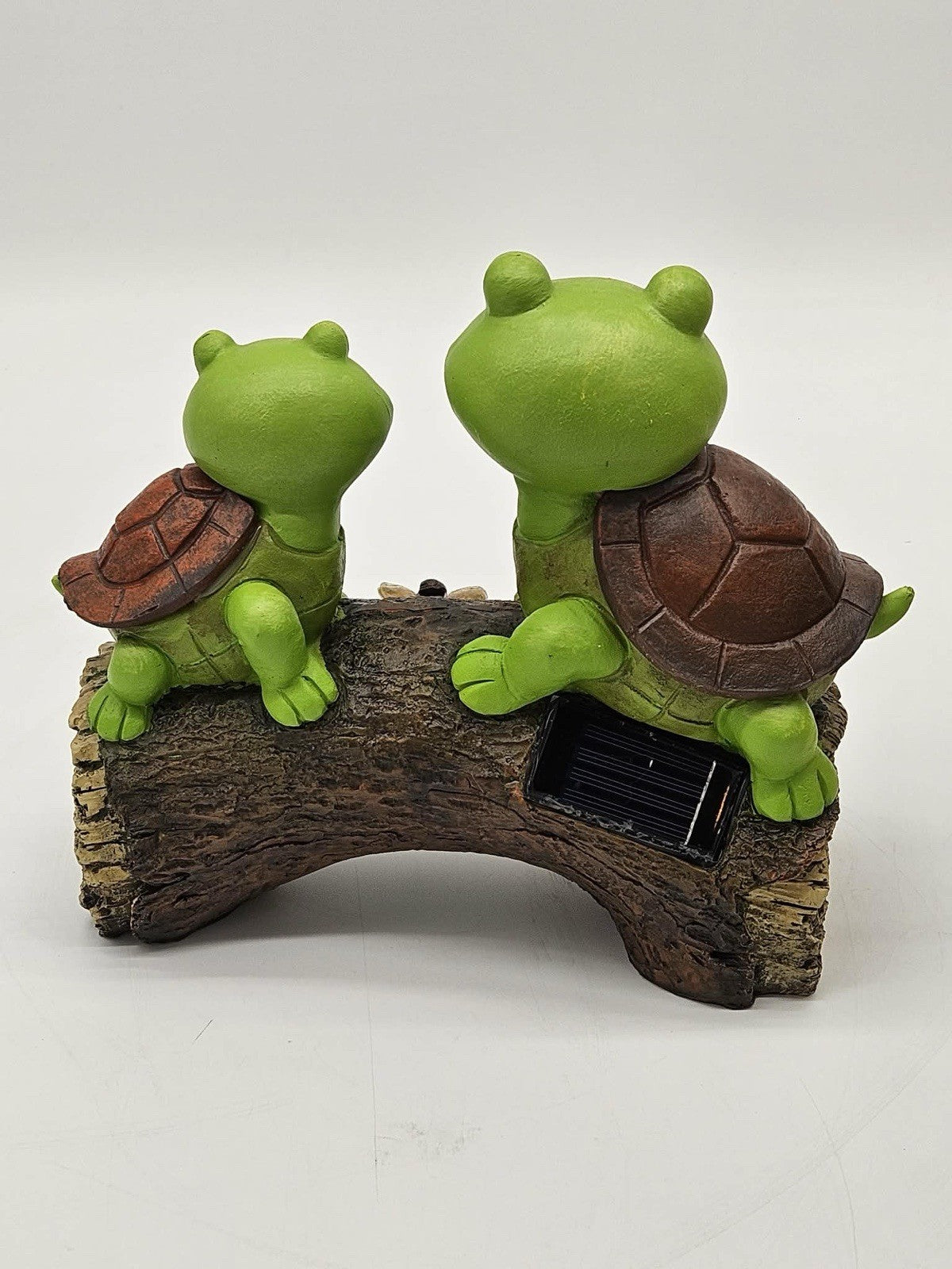 Garden Turtle Figurines Outdoor Decor - Outdoor Statues with Solar Twin Turtle