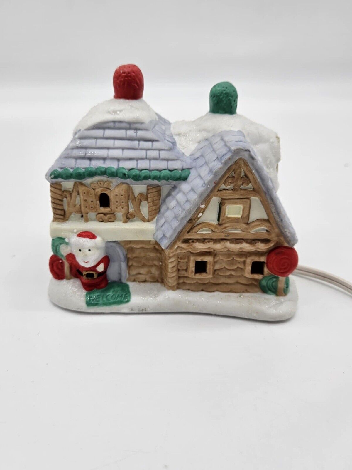 Vintage 1994 AVON Santa Town Ceramic Santa's House Village Works