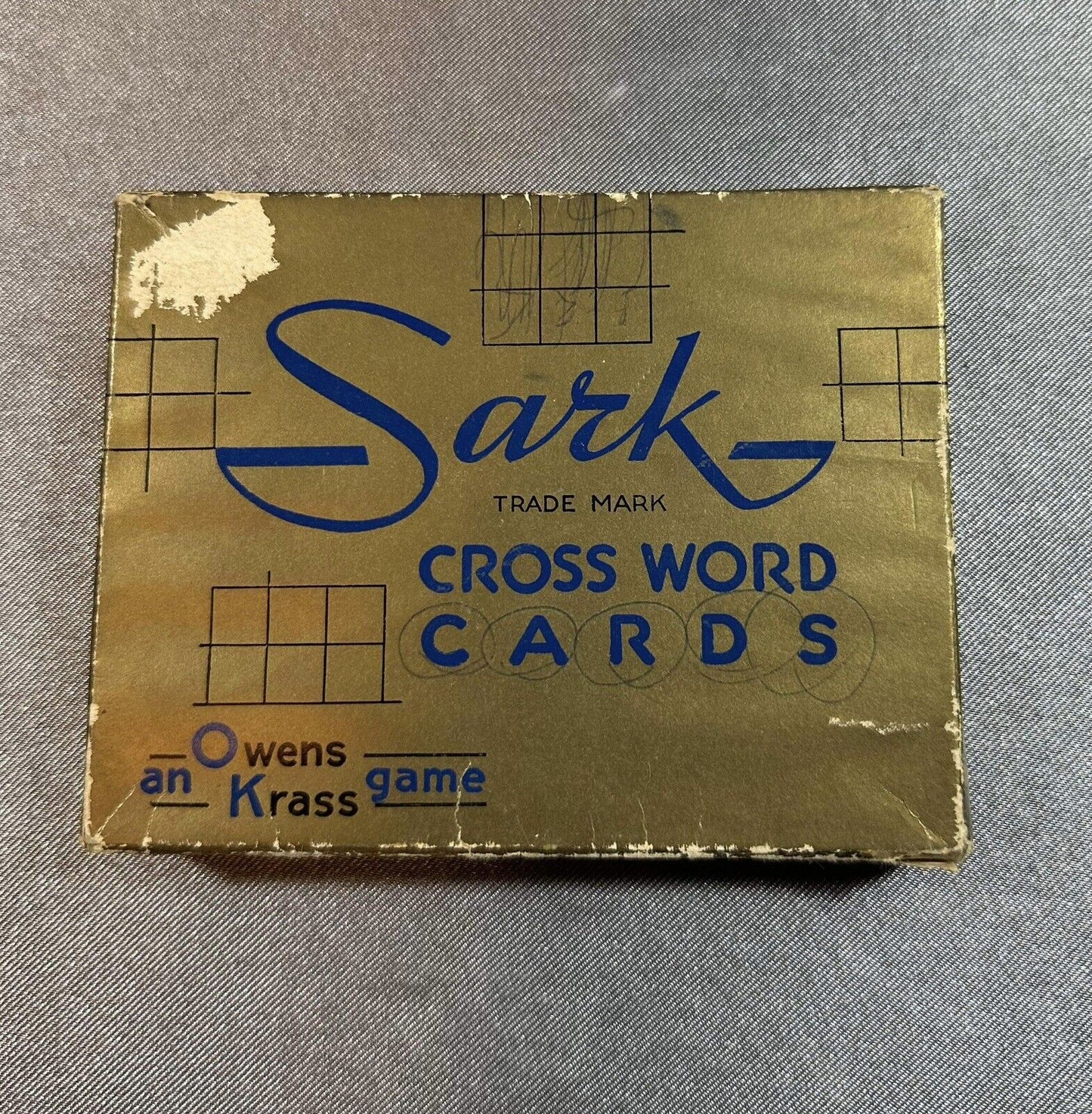 Vintage Card Game of Sark Crossword Cards by Owens-Krass dated 1949